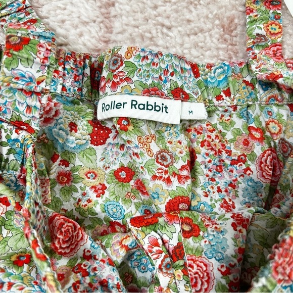 Roller Rabbit Multicolor Floral Crop Tank Top 70's Style Summer Size Medium Boho - Picture 3 of 9